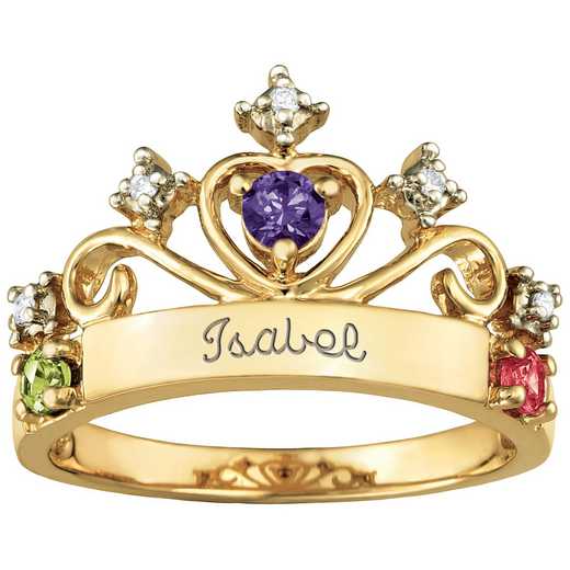 Women's Three-Stone Crown Ring: Contessa
